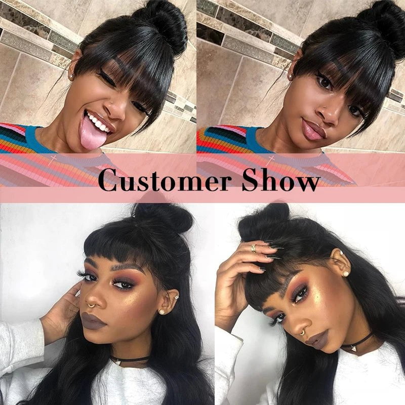 Storazone 360 Lace Frontal Wig With Bangs Body Wave 250 Density 13x6 Lace Front Human Hair Wigs Pre Plucked Fake Scalp 370 Dolago Remy