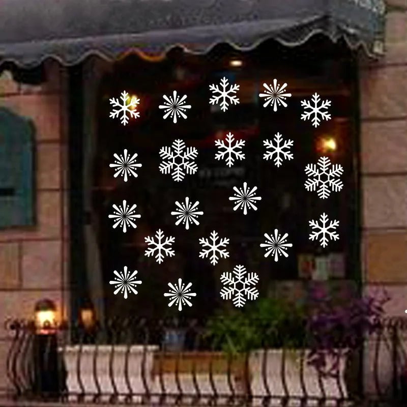 Storazone 38 Pcs/Lot Snowflake Electrostatic Wall Stickers Window Kids Room Christmas Decoration Decals For Home Decor New Year Wallpaper