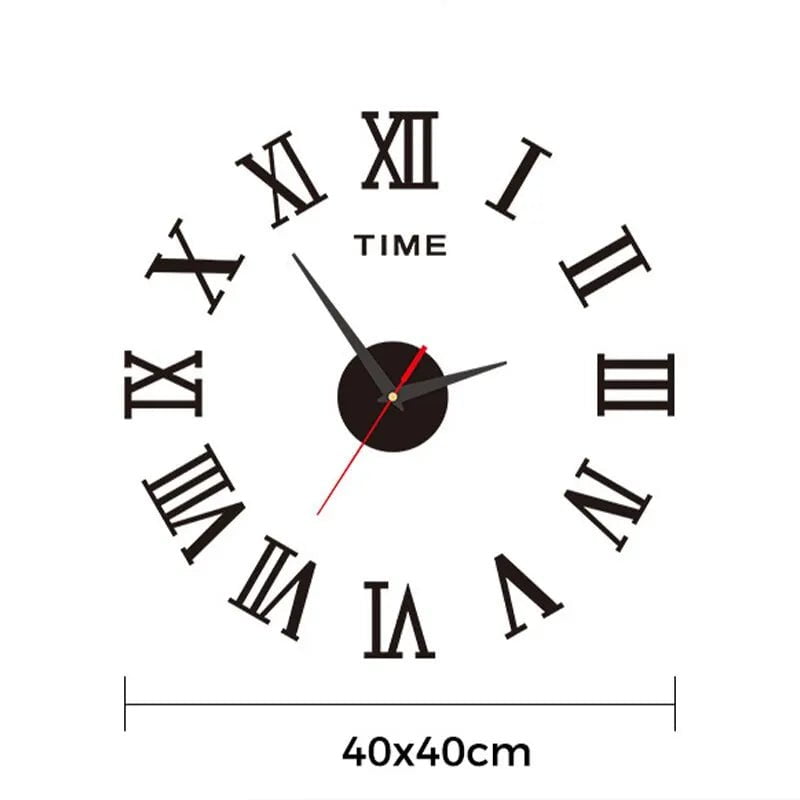 Storazone 3D Acrylic Digital Wall Clock Roman Numerals Design Mirror Wall Clock Fashion Large Round Wall Clock DIY Self Adhesive Clocks