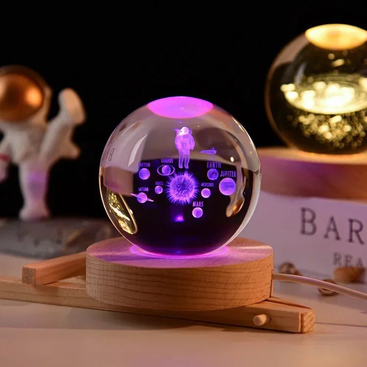 Storazone 3D Crystal ball Crystal Planet Laser Engraved Solar System Globe Astronomy Gift Birthday Gift Glass Sphere Home Decoration