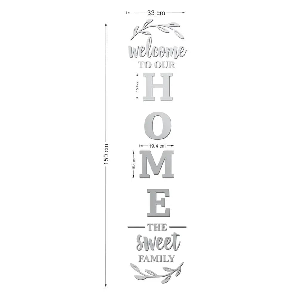 Storazone 3d Mirror Wall Stickers English Letters Home Family Self-Adhesive Acrylic Decals For Home Room Decor Home Decoration Accessories