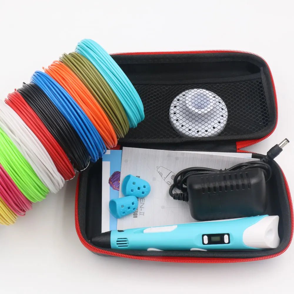 Storazone 3D Pen 3D Printing Pen DIY Drawing Pen 200M PLA Filament Kids Birthday Kids Christmas Gift with Power Adapter Travel Storage Box