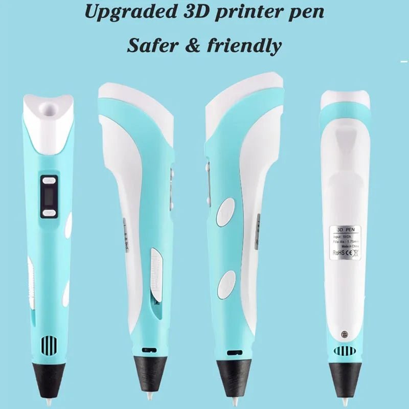 Storazone 3D Printing Pen DIY Drawing Pens With 1.75mm PLA Filament Birthday Christmas Gifts For Kids Children With Power Travel Case