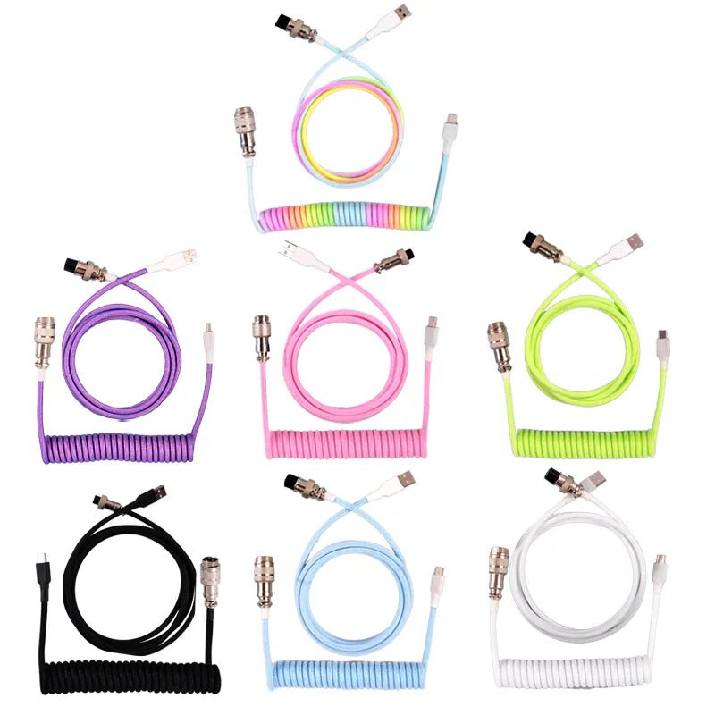 Storazone 3M Type C Mechanical Keyboard Coiled Cable USB Keyboard Wire Mechanical Keyboard Aviator Desktop Computer Aviation Connector