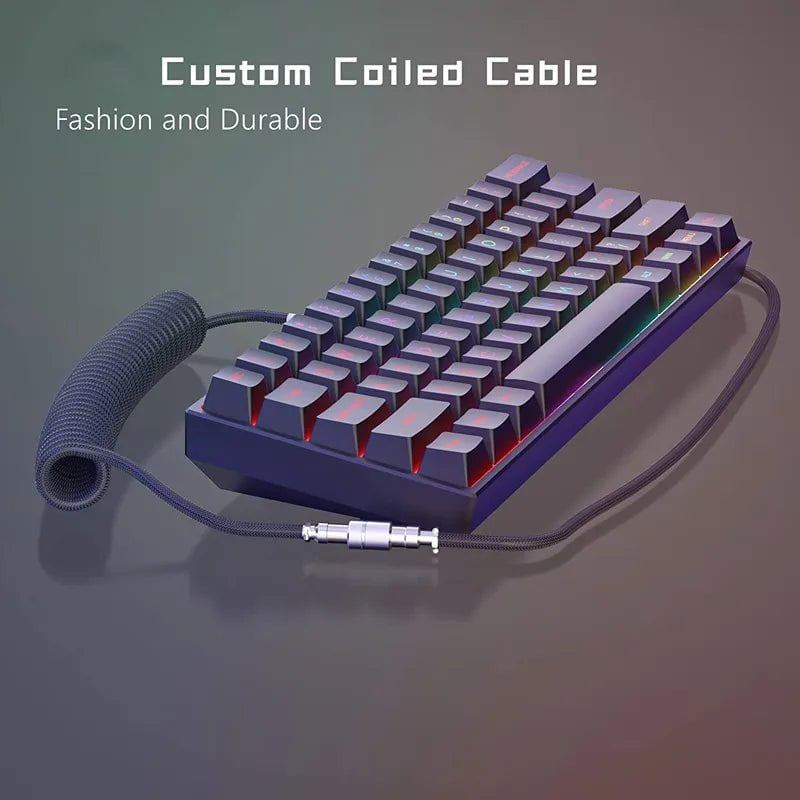 Storazone 3M Type C Mechanical Keyboard Coiled Cable USB Keyboard Wire Mechanical Keyboard Aviator Desktop Computer Aviation Connector