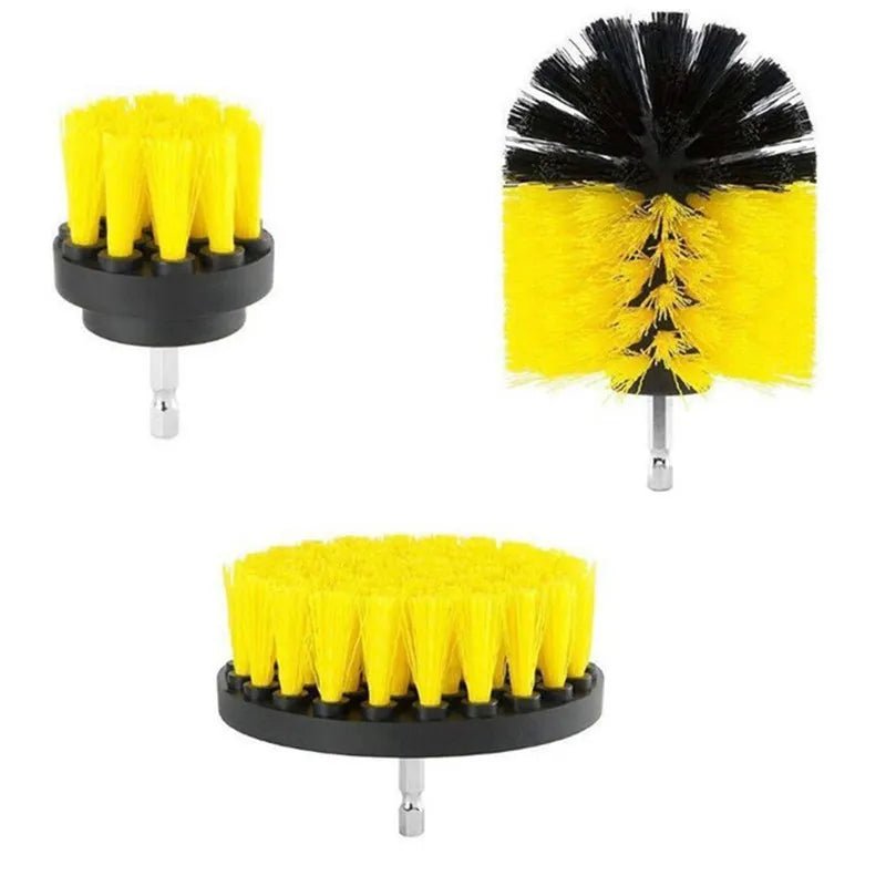 Storazone 3pcs 22 /3Pcs Electric Drill-Brush Kit Power Scrubber Brush For Carpet Bathroom Surface Tub Furniture Shower Tile Tires Cleaning Tool