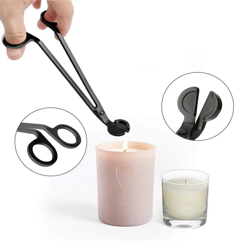 Storazone 3PCS Candle Wick Trimmer Scissors Extinguisher Hooks Candle Accessories Set Home Care Candle Tool Stainless Steel Portable