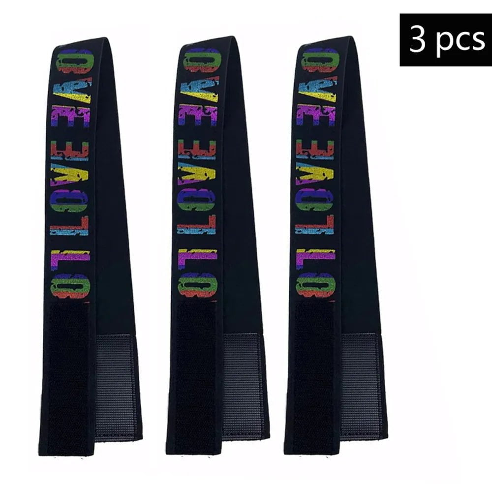 Storazone 3pcs Colorful-Love Fashion Hair Elastic Band For Wigs Adjustable Edge Scarf Elastic Headband With MagicTape for Women Lace Wigs