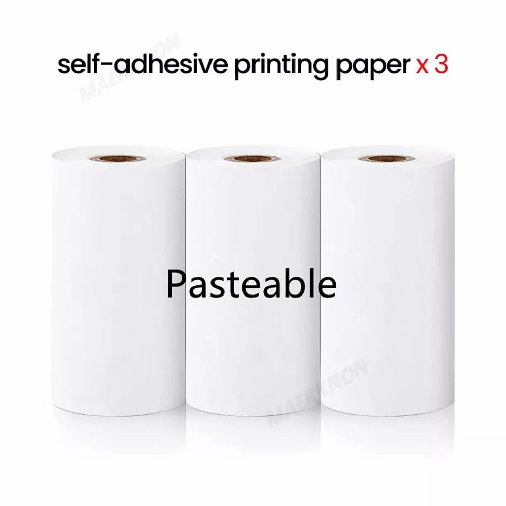 Storazone 3pcs Self-adhesive HD Mini Portable Printer Thermal Paper Universal 57mm Self-adhesive Paper Label Sticker For Phone Printing Picture Photo 2024