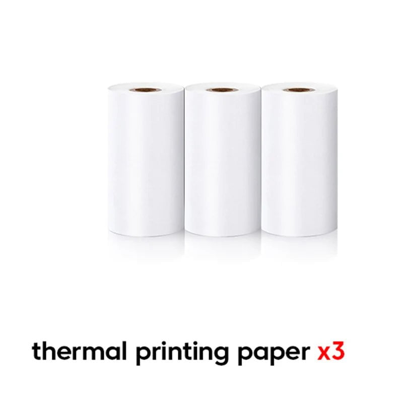 Storazone 3pcs Thermal Paper Mini Printer Thermal Paper Label Sticker Colorful Adhesive Self-adhesive Paper for Wireless Bluetooth Photo Inkless Printer 57mm