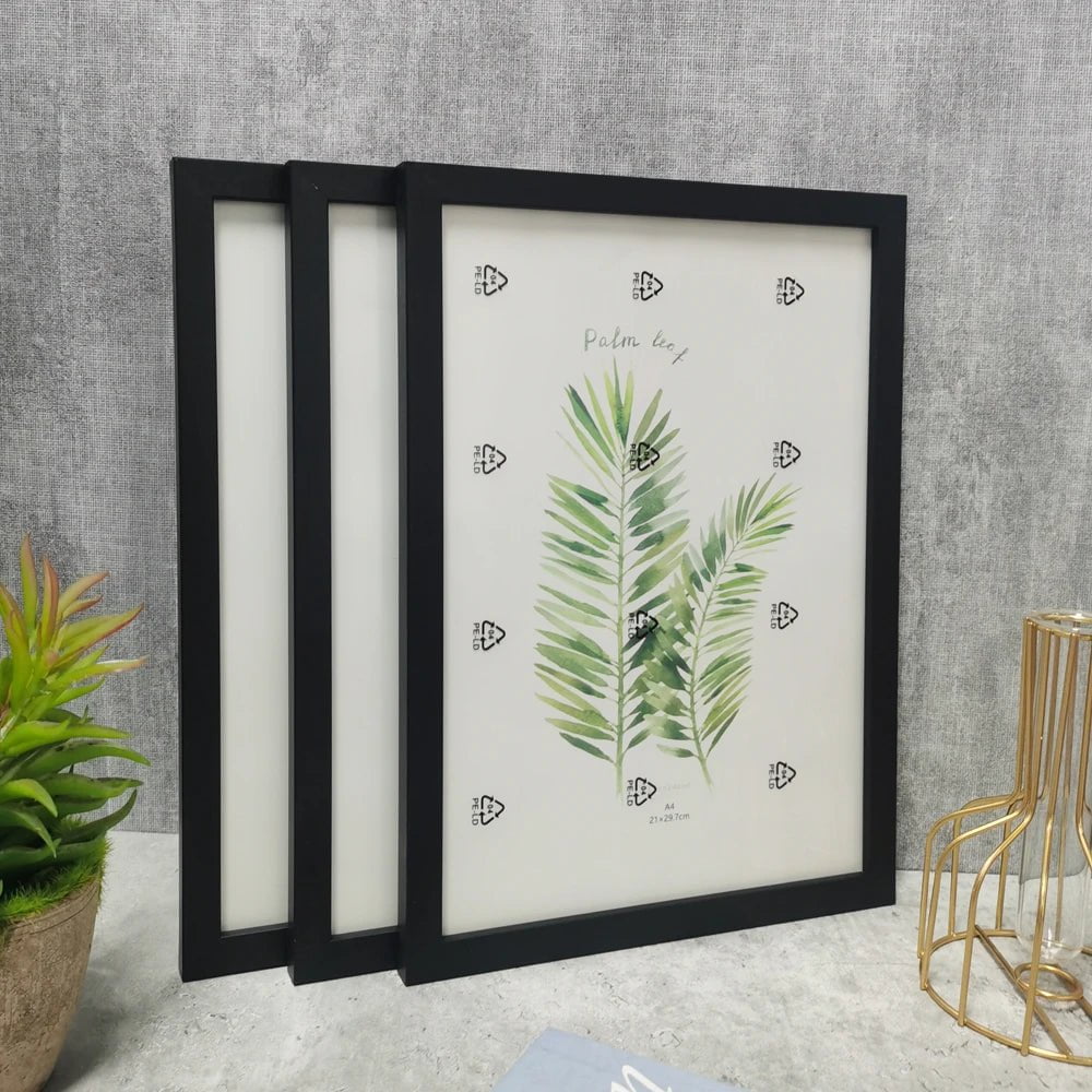 Storazone 3Pcs Wooden Photo Frames For Picture Wall 10X15 15X20 20X25 A4 Pictures Frame Stand For Pictures Photo Decor Commemorative Gift
