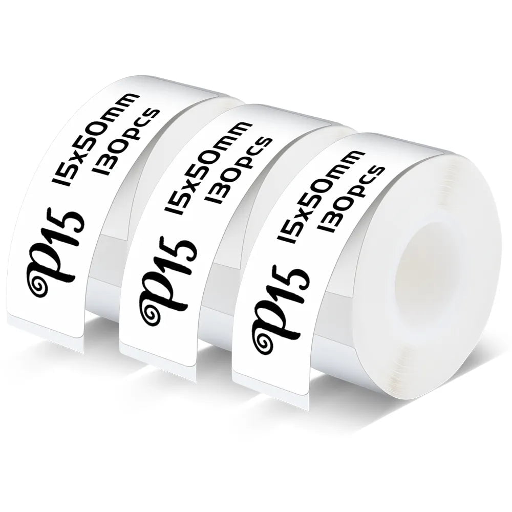 Storazone 3PK White 15-50mm Thermal Label Printer P15 Similar as D11 D110 D101 Labeling Machine Wireless Bluetooth Label Maker or 3PK Adhesive Label Tape