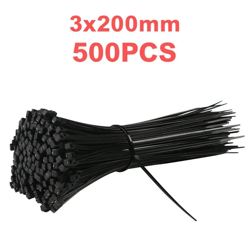 Storazone 3x200(black)500pcs 1 500Pcs/pack 3*200mm  width 1.8mm Black  color Self-locking Plastic Nylon Cable Ties,Wire Zip Tie