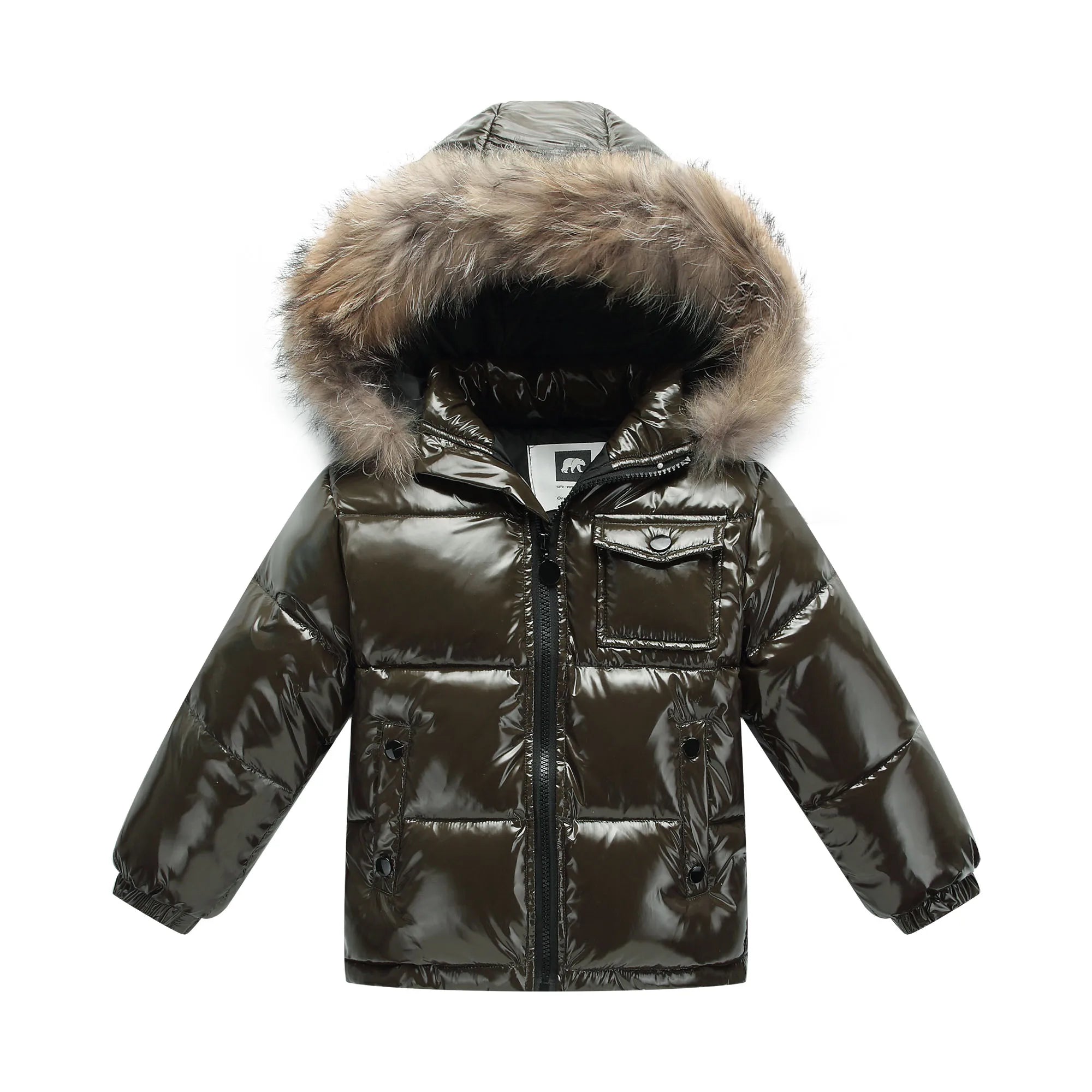 Storazone 4 / 2 (2-3Y) Unisex winter coat down jacket for boys clothes 2-14 y children's clothing thicken outerwear & coats with nature fur parka kids