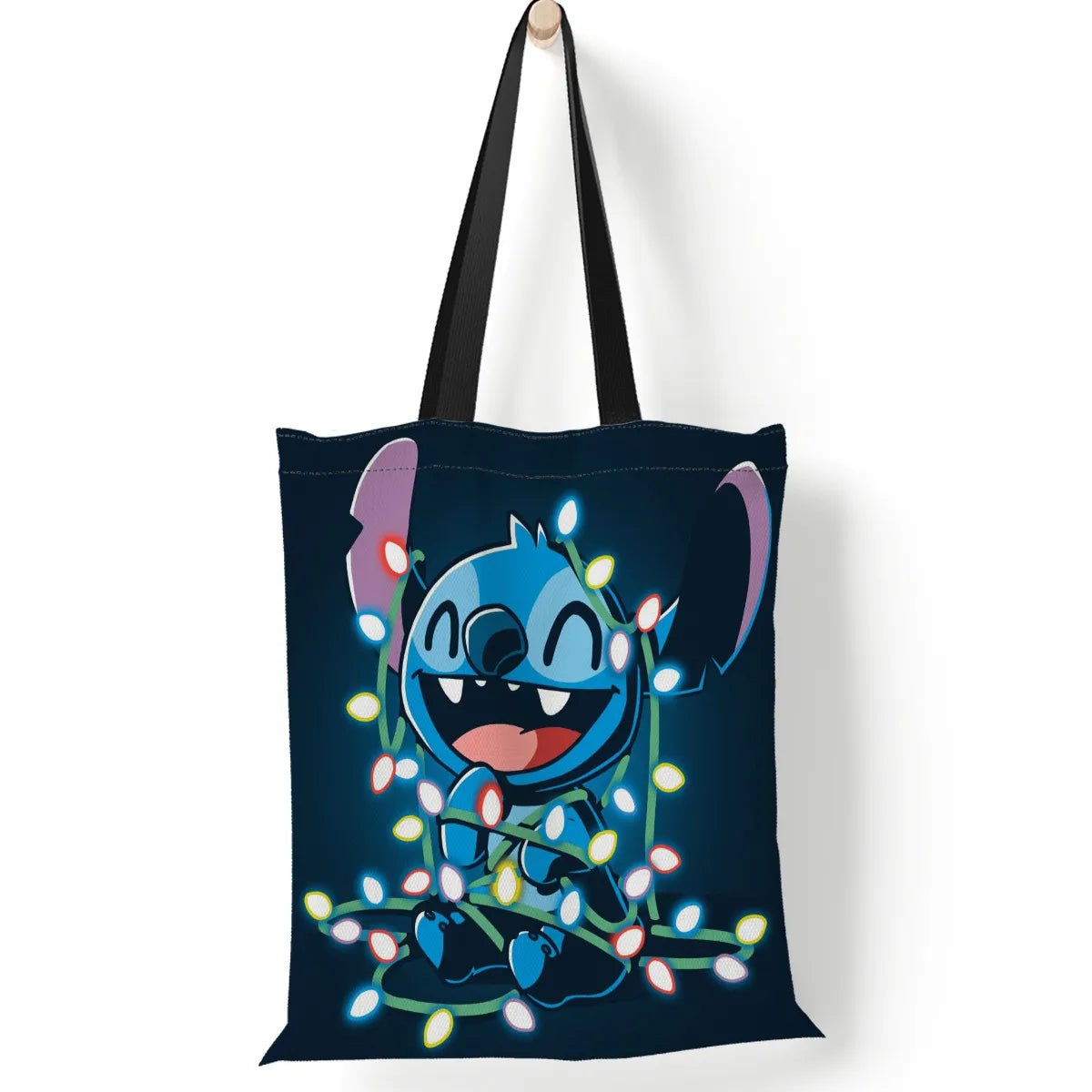 Storazone 4-35x40cm Disney Stitch Tote Bags Anime Lilo and Stitch Women's Canvas Handbags 35x40cm Large Capacity Shopping Bags Girls Gifts