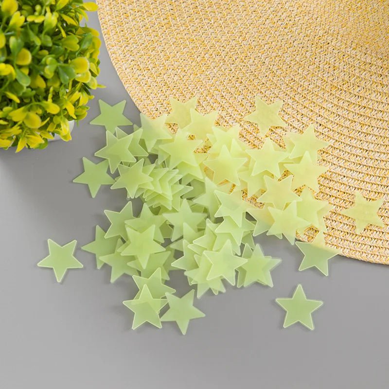 Storazone 4 50pcs 3D Stars Glow In The Dark Wall Stickers Luminous Fluorescent Wall Stickers For Kids Baby Room Bedroom Ceiling Home Decor