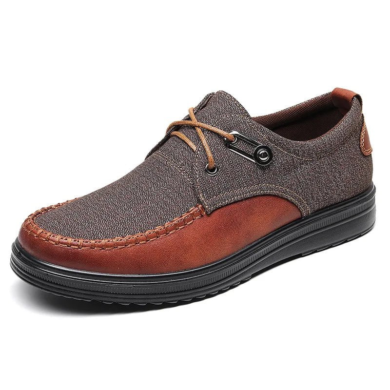 Storazone 4 Brown / 38 New Trademark Size 38-48 Upscale Men Casual Shoes Fashion Leather Shoes for Men Spring Autumn Men'S Flat Shoes Driving Sneakers