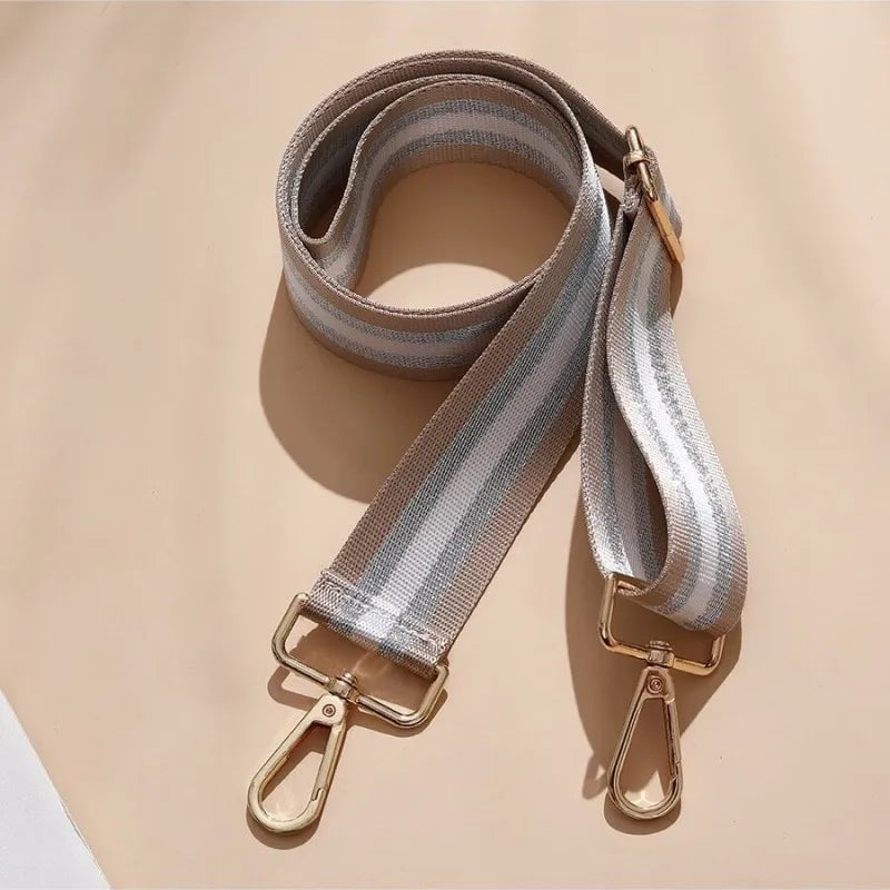 Storazone 4 / Gold buckle Shoulder Bag Strap Widening Adjustable Colourful Stripe Pattern Women Crossbody DIY Thickening Fashion Nylon New Bag Belt Strap