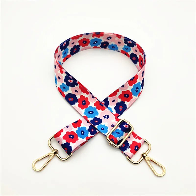 Storazone 4 / Gold buckle Women Colorful Fabric Shoulder Strap Lady Bag Accessories Adjustable Removable Wide Shoulder Crossbody Messenger Nylon Bag Strap