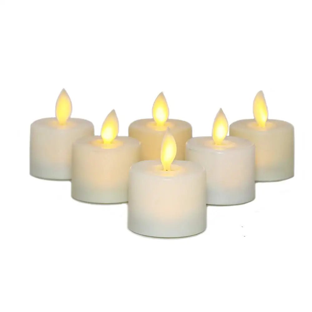 Storazone 4 or 6 Flameless Moving Wick Candles With Remote Control Realistic Christmas Church Wedding Fake Electronic Candle LED Wedding