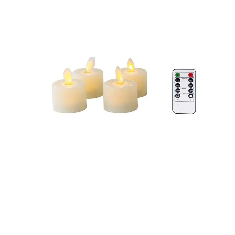 Storazone 4 pieces 4 or 6 Flameless Moving Wick Candles With Remote Control Realistic Christmas Church Wedding Fake Electronic Candle LED Wedding