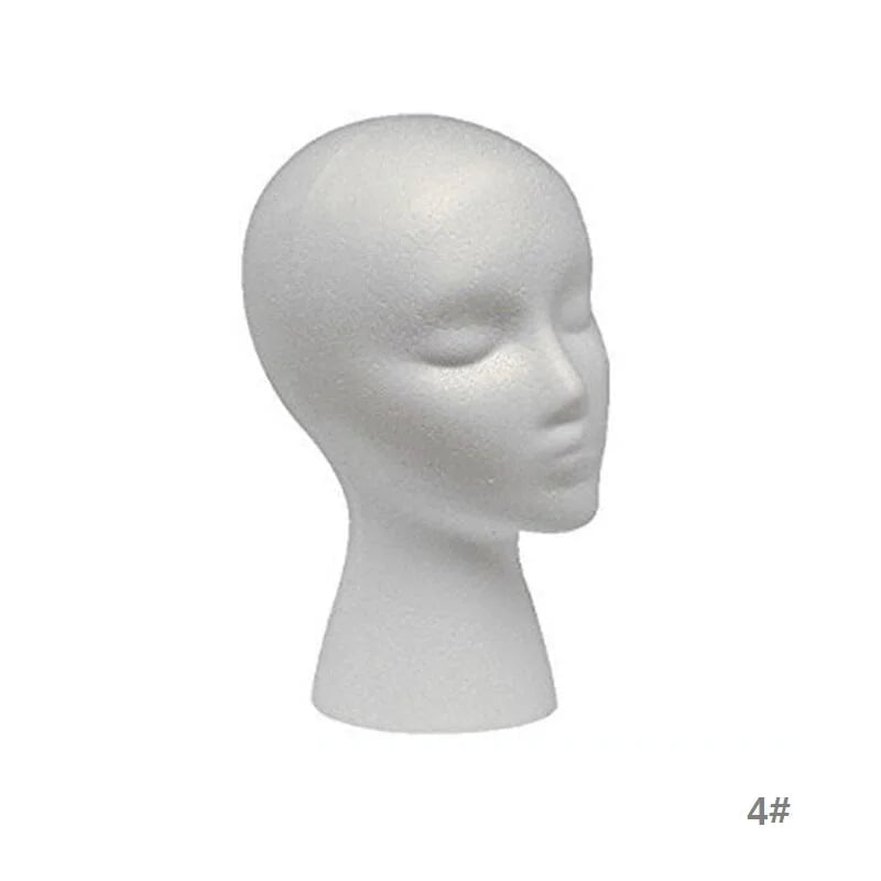 Storazone 4 white Foam wig display prop Mannequin Wig Head Display Hat Cap Wig Holder Styrofoam Foam Head wig stand