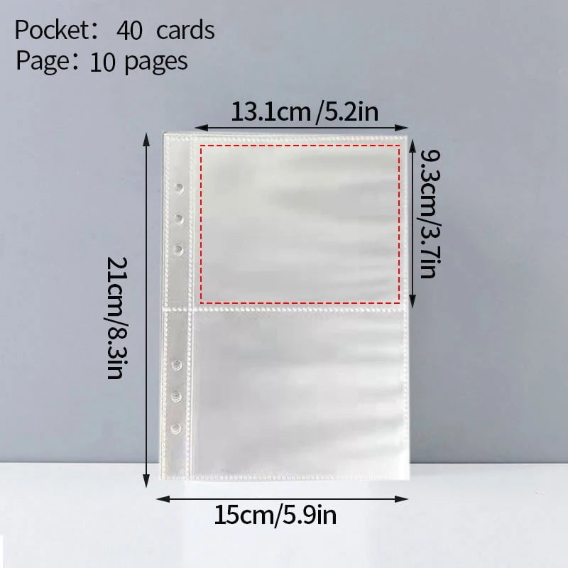 Storazone 40cards  10pages A5 Kpop Binder Photocards Holder Ins Album Book 3 Inch Album Heart Photo Card Album Student School Stationery Birthday Gifts