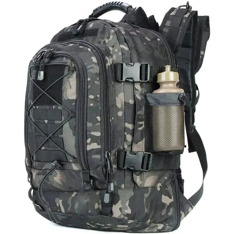 Storazone 40L to 64L / black Multicam Large Capacity 40L-64L Outdoor Tactical Military Tactics Backpack Travel Hiking Camping Fishing Tool Backpack for Men Women