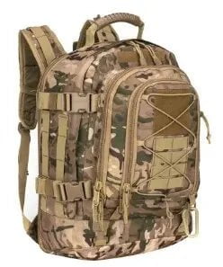 Storazone 40L to 64L / Brown Multicam Large Capacity 40L-64L Outdoor Tactical Military Tactics Backpack Travel Hiking Camping Fishing Tool Backpack for Men Women