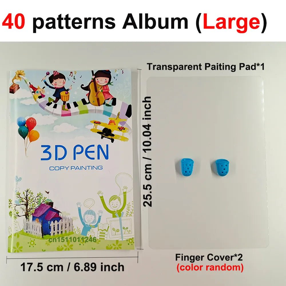 Storazone 40pattens 3D Pen 3d Printing Pen Children DIY Drawing Pens PLA Filament Birthday Christmas Boys Girls Gift For Kids With Travel Case