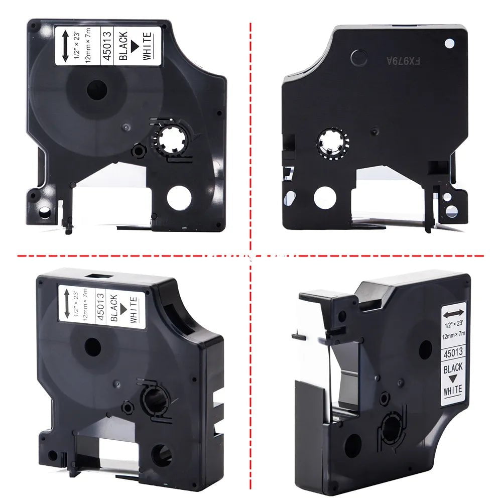 Storazone 45013 Label Tape Black on White For Dymo D1 45013 45018 12mm Label Cartridge For Dymo LabelManager 160 280 COLORPOP Label Maker