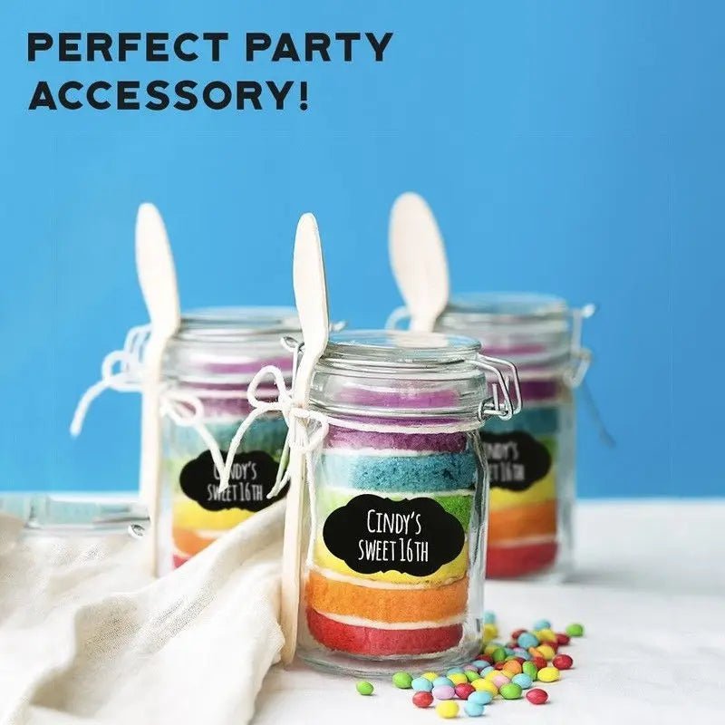 Storazone 48pcs/Set Jars Labels Erasable Chalkboard Labels Waterproof Sticker Craft Kitchen Blackboard Sticker Bottles Tag and Marker Pen