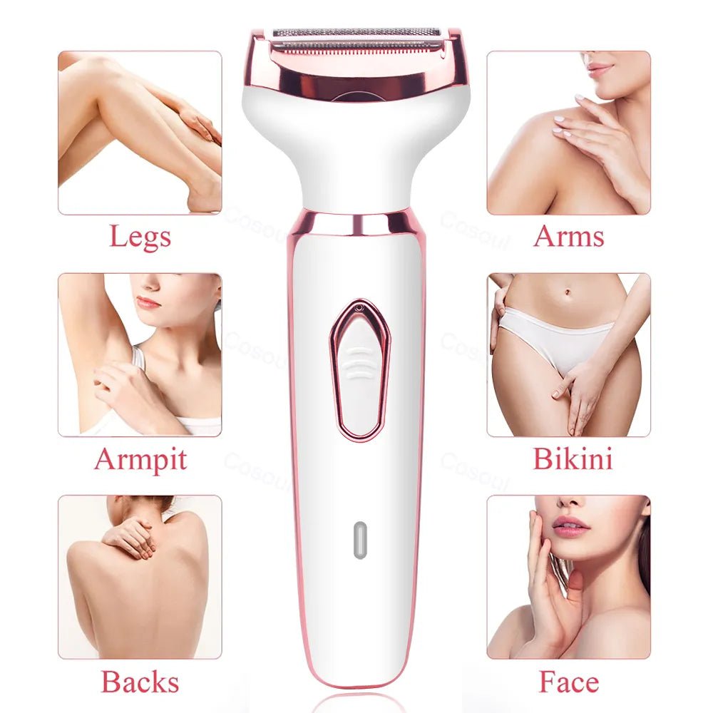 Storazone 4in1 4 in 1 Electric Razor for Women Shaver Lady Shaver Body Hair Trimmer for Armpit Bikini Arm Leg Face Mustache Portable Painless