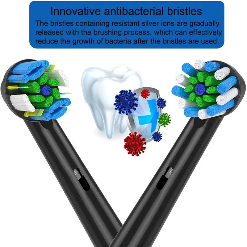 Storazone 4Pcs For 3D Oral B Toothbrush Heads For Braun Oral B Brush Attachment Oral B Replacement Oral Toothbrush Heads B Oral B Nozzles