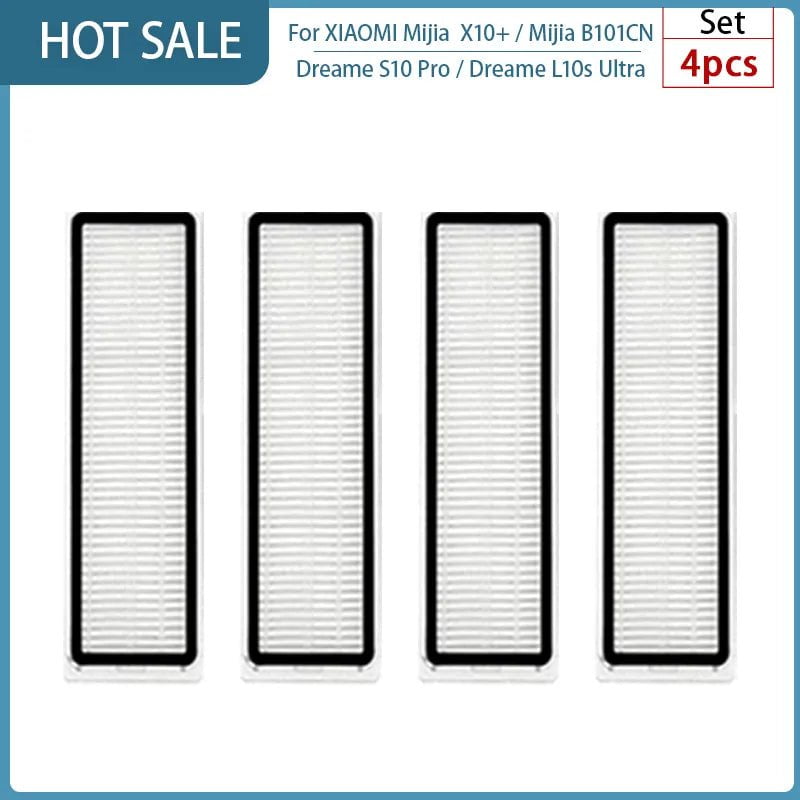 Storazone 4PCS... For XIAOMI Mijia Omni 1S B101CN  B116 X10+ Accesories Dreame L10s Ultra / S10 Pro Main Side Brush Hepa Filter Mop Dust Bag Parts