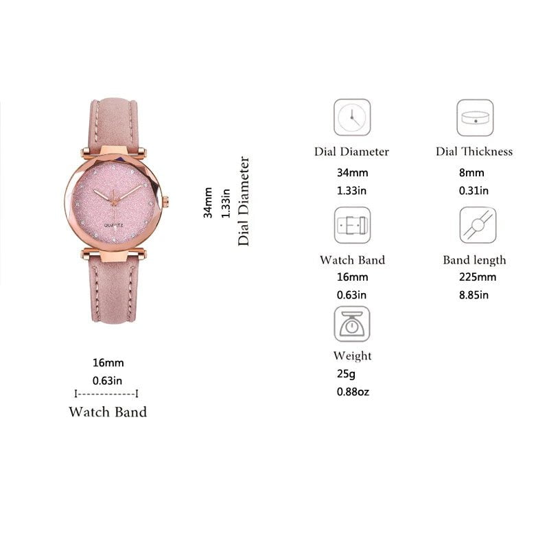 Storazone 4PCS Set Luxury Women Watches Rhinestone Fashion Elegant Wristwatch Quartz Watch Ladies Clock For Girl Gift