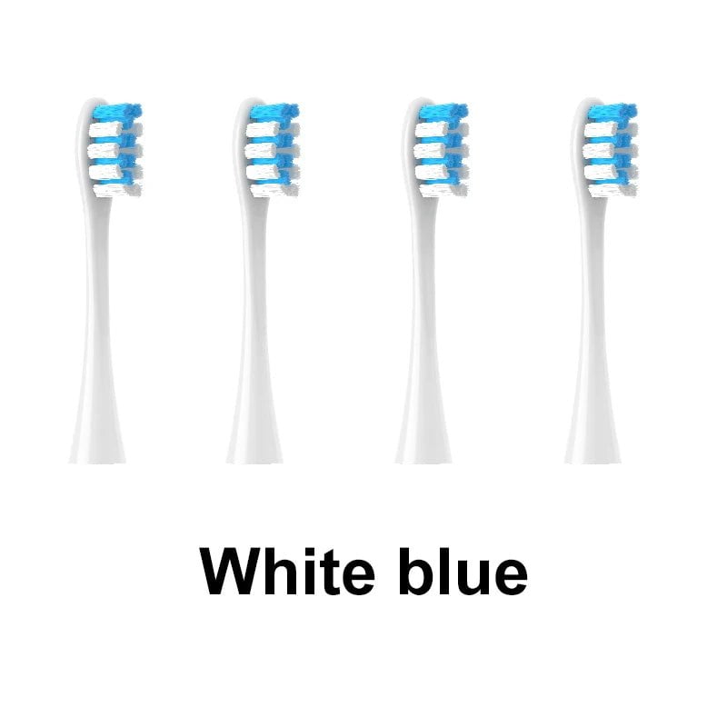 Storazone 4PCSWhite blue 4PCS Replacement Heads For Oclean Flow/X/ X PRO/ Z1/ F1/ One/ Air 2 /SE Brush Heads Soft DuPont Sonic Toothbrush Vacuum Bristle