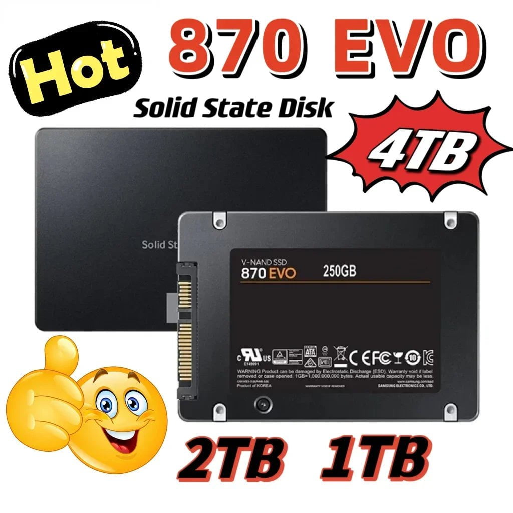 Storazone 4TB Solid State Disk Ssd 870 Evo 250GB 500GB 1TB 2TB Internal Hdd Hard Drive Sata3 2.5 Inch Laptop Desktop Pc Mlc Disco Duro