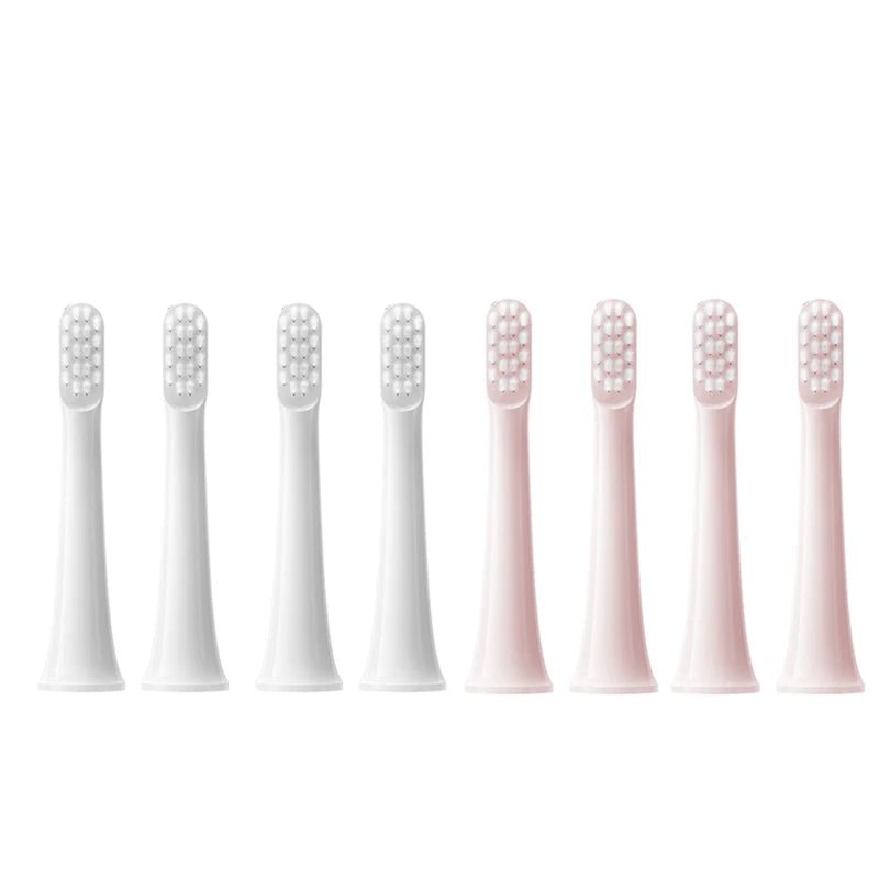 Storazone 4White4Pink 8PCS For XIAOMI MIJIA T100 Replacement Brush Heads Sonic Electric Toothbrush Vacuum DuPont Soft Bristle Suitable Nozzles