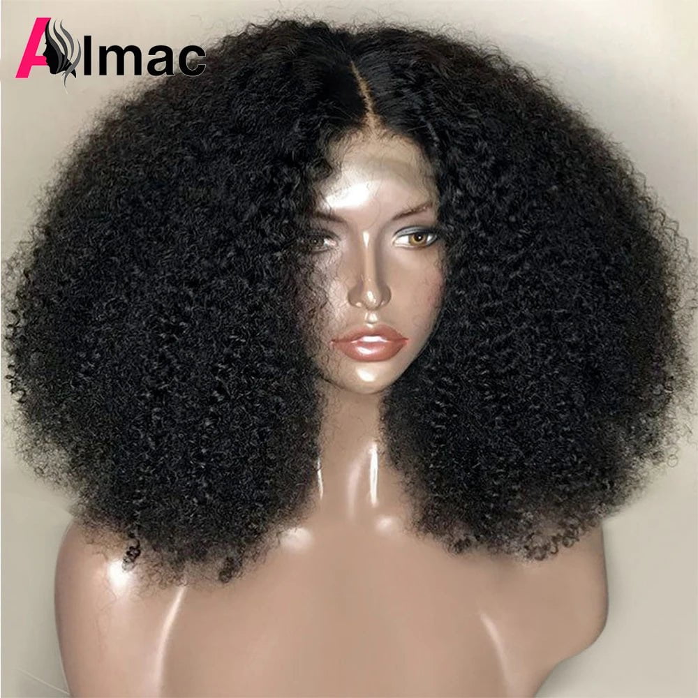 Storazone 4x1 T Lace Wig / 12inches / 250% 250% Density Afro Kinky Curly Human Hair Wigs For Women Indian 13x4 Lace Frontal Wig 4x1 T Part Wig With Transparent Lace Remy