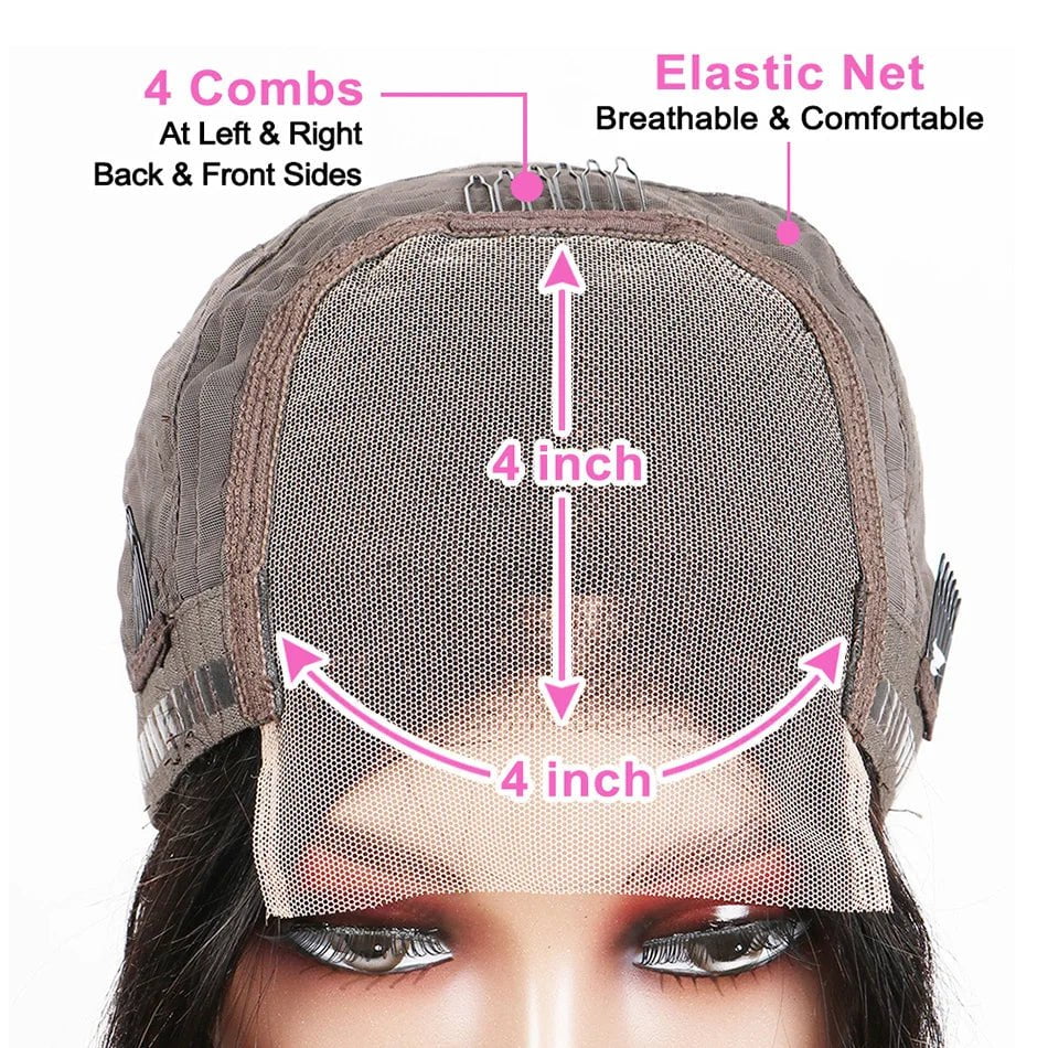 Storazone 4X4 Lace Closure Wig / 8inches / Bob Wig | 180% Lolita Bob Wig Lace Front Human Hair Wigs Brazilian Short Bob Wig PrePlucked Natural Color Best Human Hair T Part Lace Wigs 180%