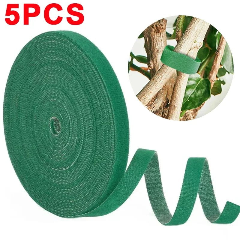 Storazone 5/1Rolls Nylon Plant Ties Resealable Cable Ties Self Adhesive Plant Fastener Tape For Support Grape Vines Tomato Garden Supplies