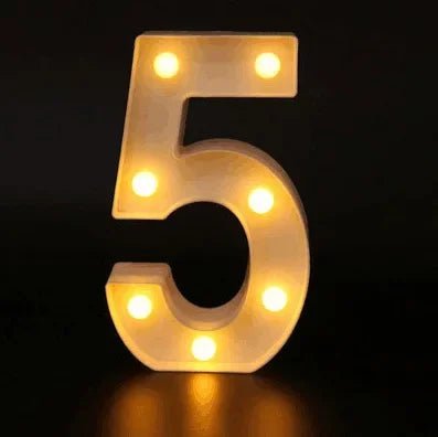 Storazone 5 / 22cm Decorative Letters Alphabet Letter LED Lights Luminous Number Lamp Decoration Battery Night Light Party Baby Bedroom Decoration.