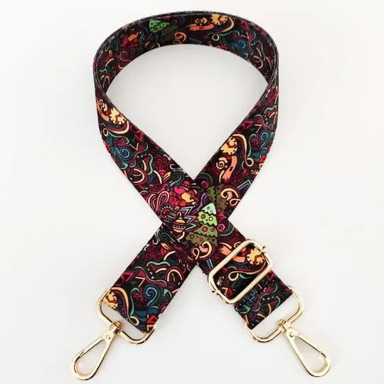 Storazone 5 / Gold buckle Women Colorful Fabric Shoulder Strap Lady Bag Accessories Adjustable Removable Wide Shoulder Crossbody Messenger Nylon Bag Strap