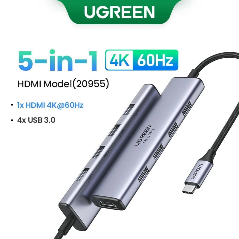 Storazone 5-in-1 HDMI Hub / Russian Federation UGREEN USB C HUB 4K60Hz Type C to HDMI2.0 RJ45 PD 100W Adapter For Macbook iPad Pro Air M2 M1 Sumsang PC Accessories USB 3.0 HUB