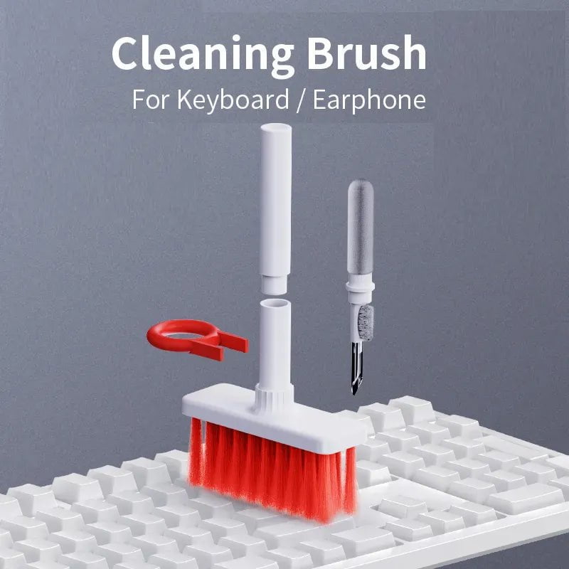 Storazone 5 in 1 Keyboard Cleaning Brush Kit Keycap Puller Earbuds Cleaner for Airpods Pro 1 2 3 Bluetooth Earphones Case Cleaning Tools