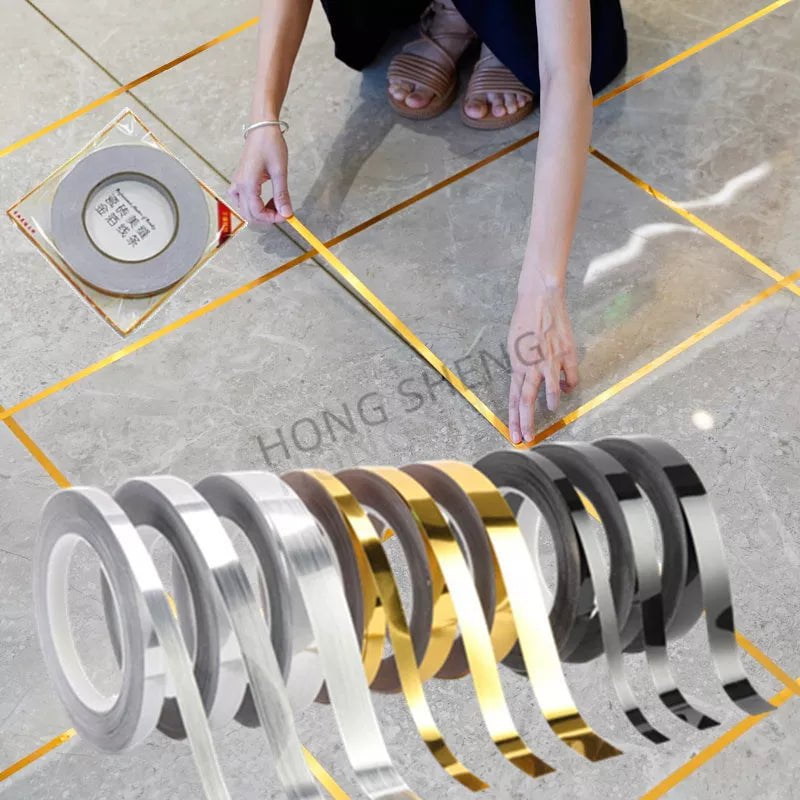 Storazone 50M Gold black Self-Adhesive Tile Stickers Tape Floor Waterproof  Wall Gap Sealing Strip Tile Beauty Seam Sticker Home Decoratio