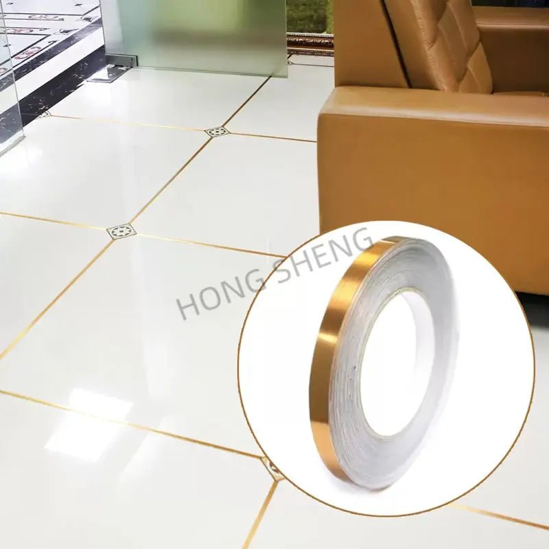 Storazone 50M Gold black Self-Adhesive Tile Stickers Tape Floor Waterproof  Wall Gap Sealing Strip Tile Beauty Seam Sticker Home Decoratio