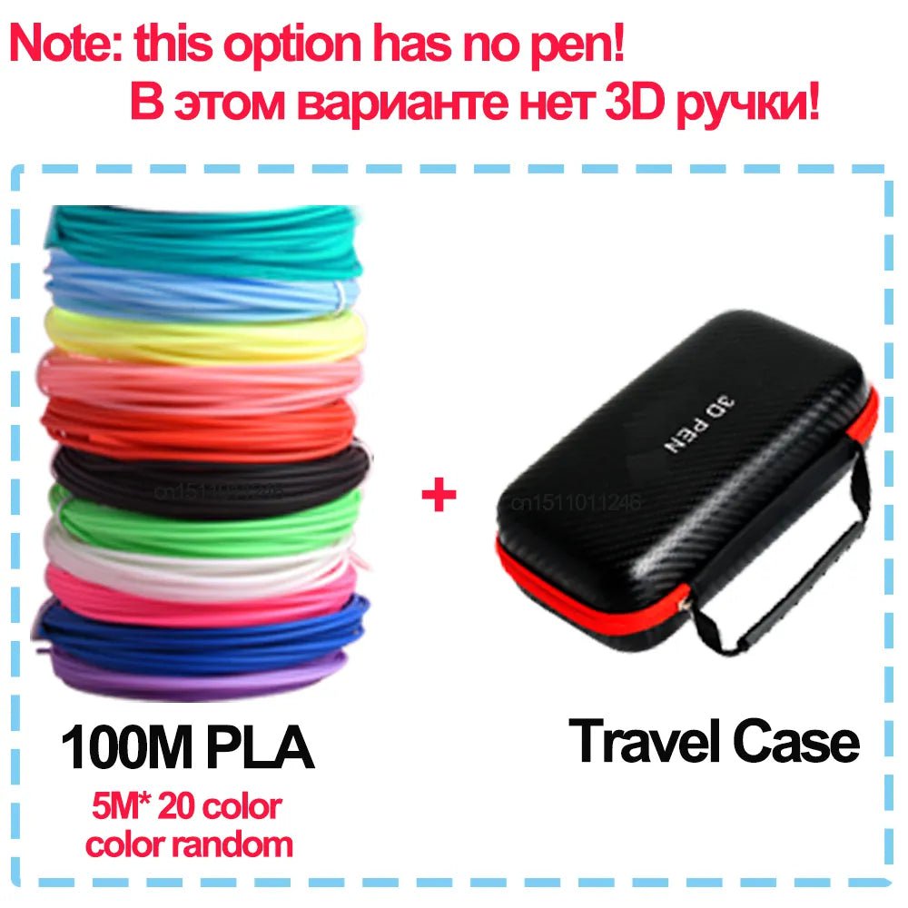 Storazone 50M PLA with Case / PLA Filagment 3D Pen for Children 3D Drawing Printing Pen with LCD Screen Compatible PLA Filament Toys for Kids Christmas Birthday Gift