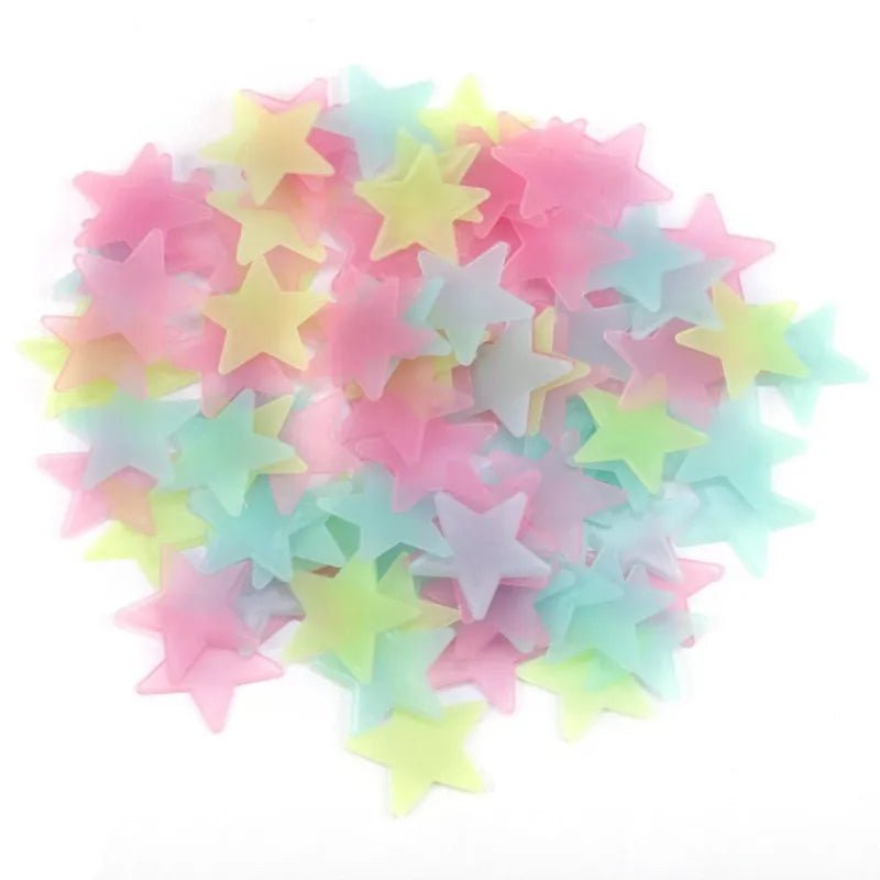 Storazone 50pcs 3D Stars Glow In The Dark Wall Stickers Luminous Fluorescent Wall Stickers For Kids Baby Room Bedroom Ceiling Home Decor